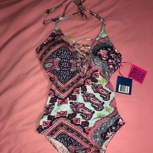 Push up one piece bathing suit